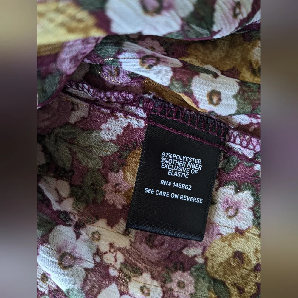 {Torrid} Crinkle Chiffon Smocked Blouson Sleeve Blouse - Picture 9 of 12
